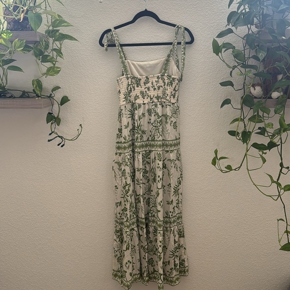 Japna Green Floral Boho Maxi Dress Rayon Size M - Picture 4 of 6